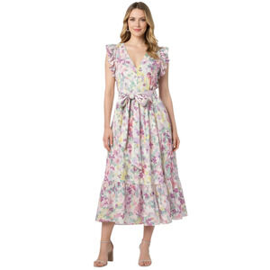 Kate Spade New York Dress Size 6 Cream Painted Petals Burnout Boho Cottagecore